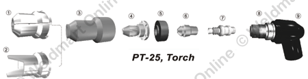 ESAB PT-25 parts breakdown image